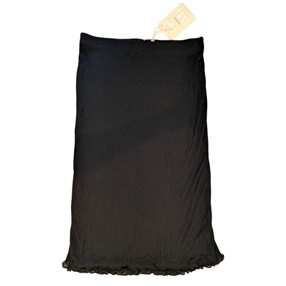 Khaite Black Jersey Knit Ribbed Midi Skirt Black Sz M Medium - Picture 1 of 5